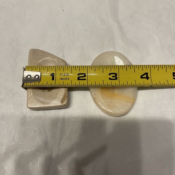 Lot of 2 Vintage Worry Stress Relief Palm Stone Onyx Made in Mexico - Picture 6 of 6